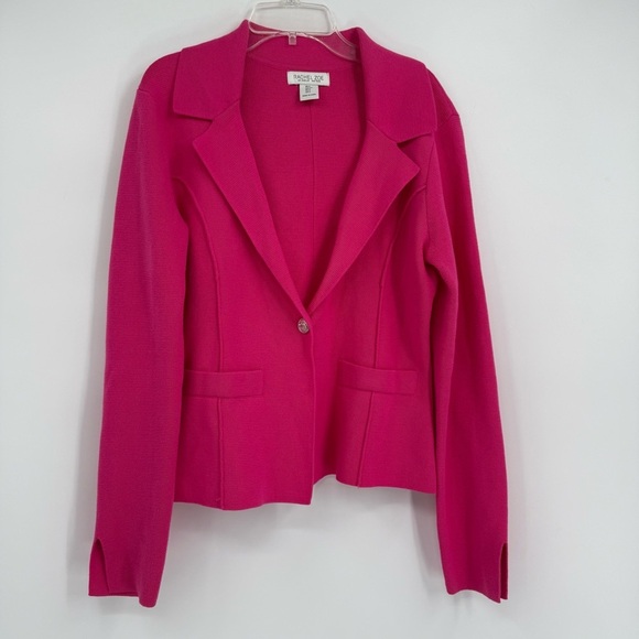 Rachel Zoe Cotton Sweater Coat Blazer Jacket Size Small Pink One-button Women - Picture 8 of 8